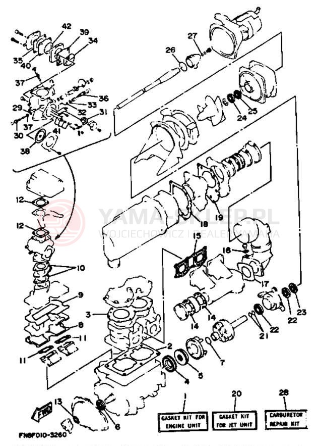 Schemat "Zestaw uszczelek" do Yamaha WRB650Q_62
