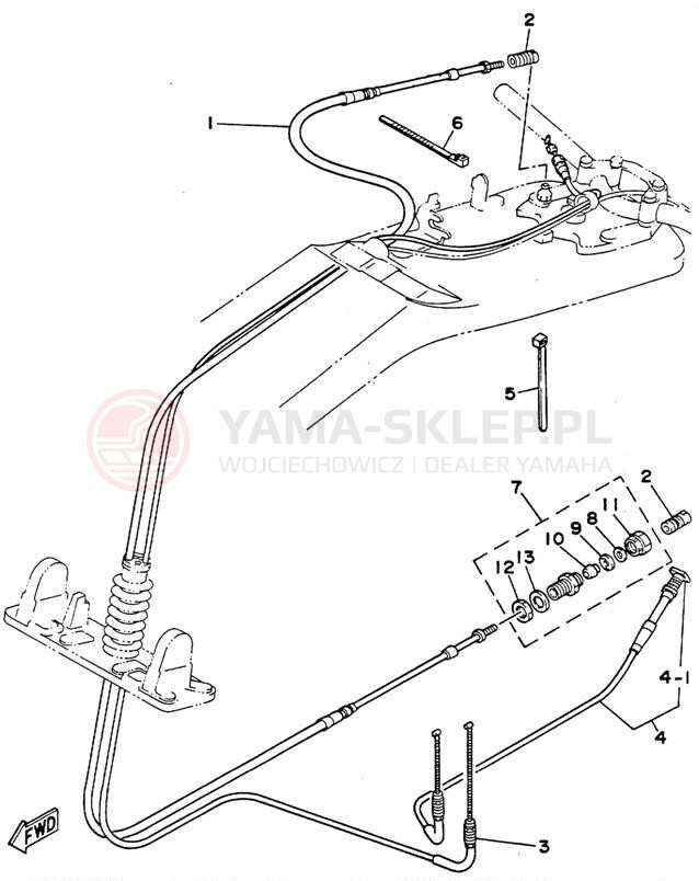 Schemat "Układ chlodzenia" do Yamaha SUPER JET SJ650R