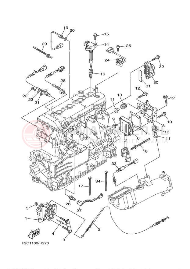 Schemat "układ elektryczny" do Yamaha WAVERUNNER FZR GX1800HB