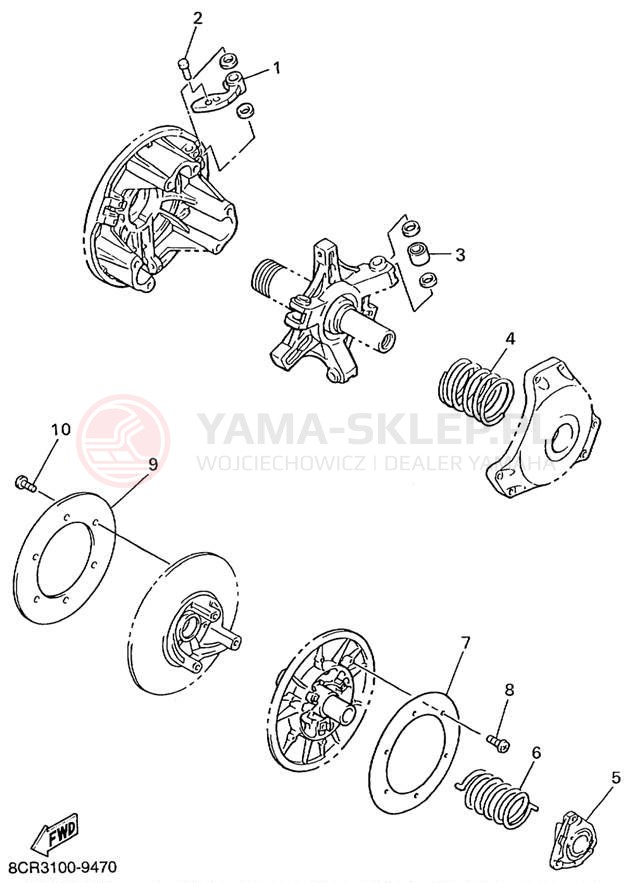 Schemat "DRIVE SETTING" do Yamaha PHAZER 500 PZ500C
