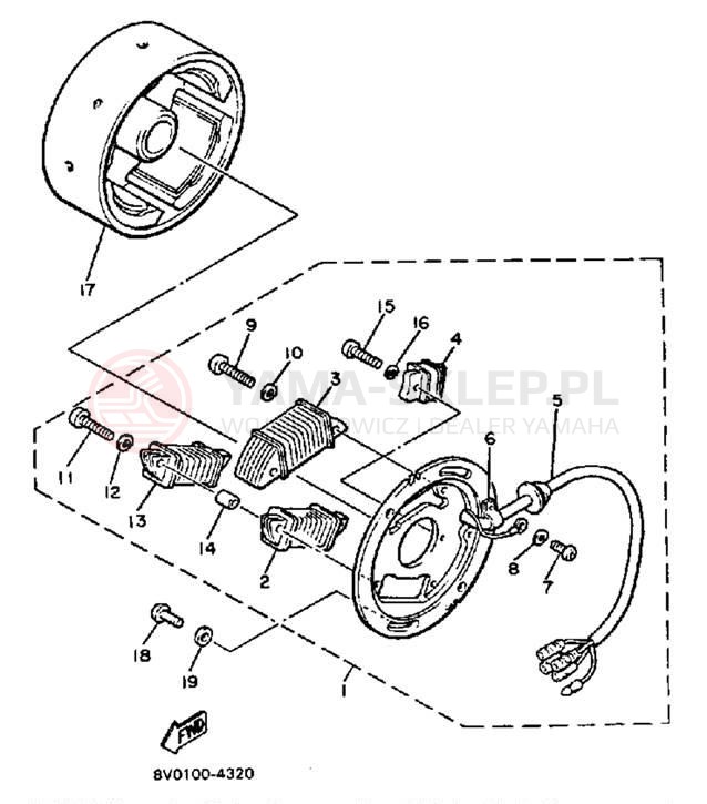Schemat "prądnica" do Yamaha PHAZER PZ480K