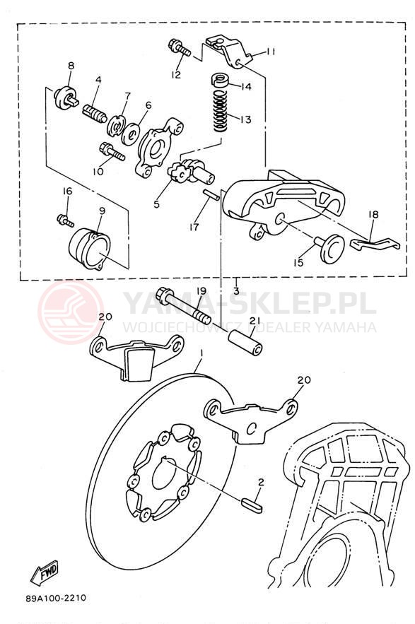 Schemat "hamulec" do Yamaha VMAX-4 800 VX800W