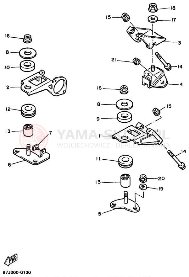 Schemat "Mocowanie silnika" do Yamaha PHAZER MOUNTAIN LITE PZ480STA