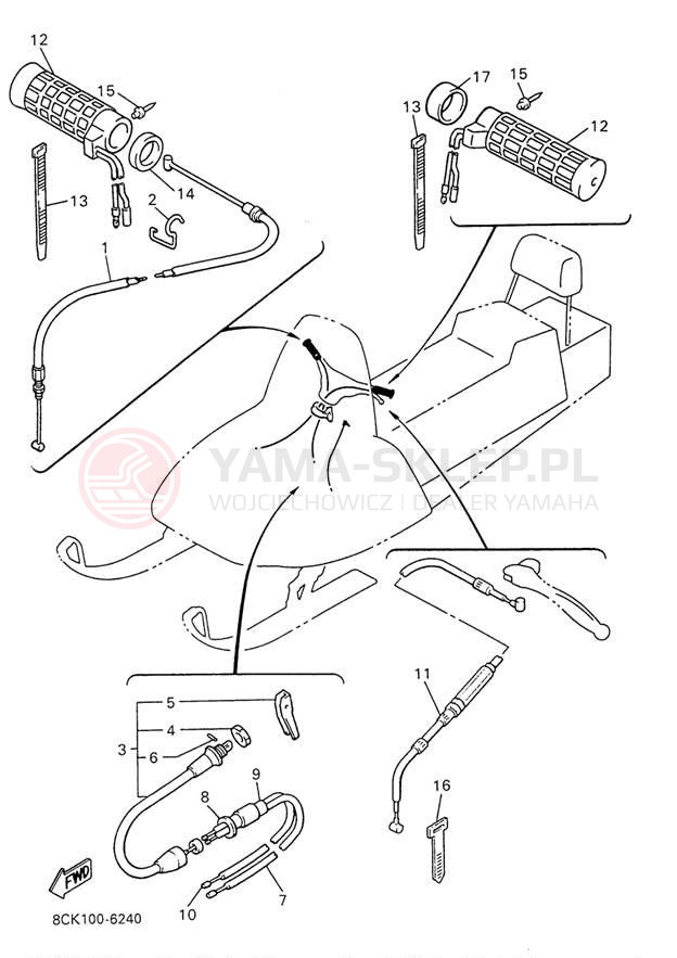 Schemat "Układ chlodzenia" do Yamaha VENTURE TR VT480TRW