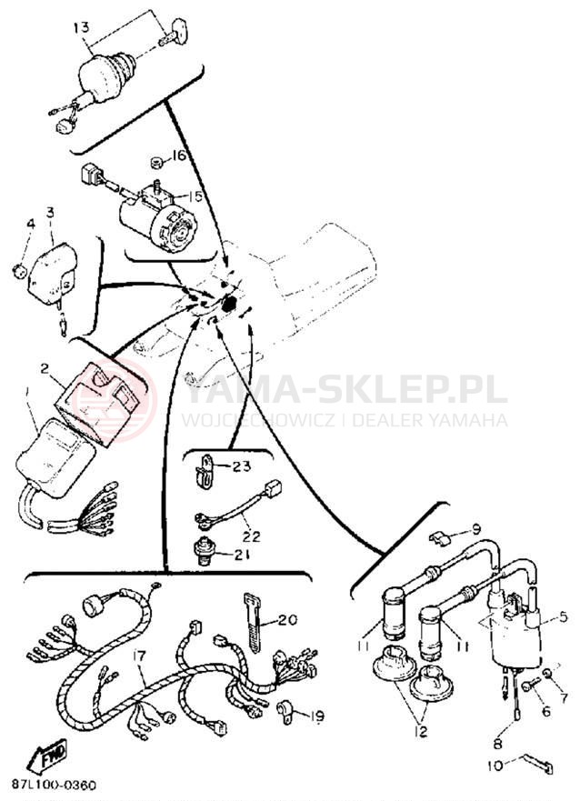 Schemat "układ elektryczny" do Yamaha ENTICER LTR ET400TRP