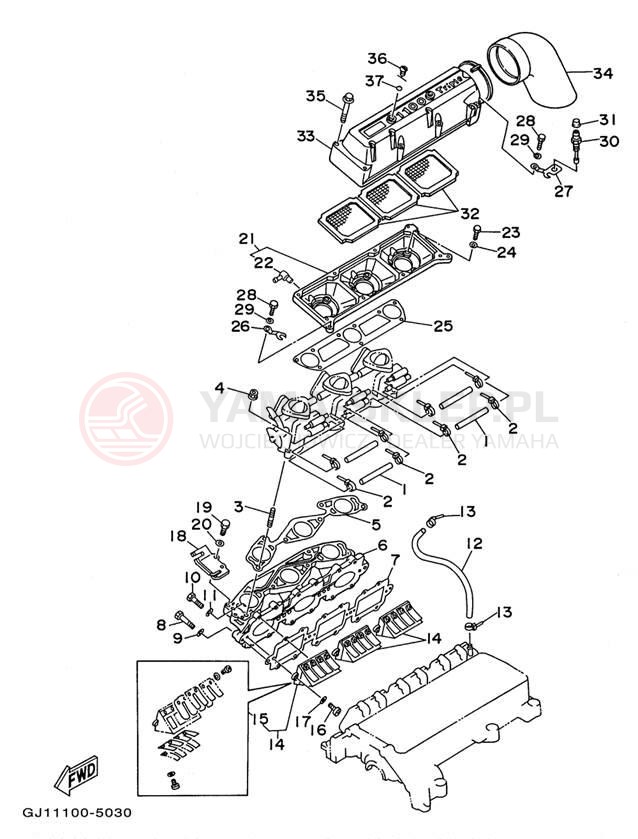 Schemat "Wtrysk paliwa" do Yamaha WAVE RAIDER 1100 RA1100U