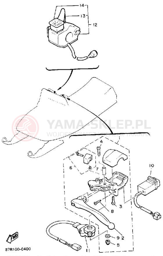 Schemat "układ elektryczny" do Yamaha VK540 VK540ER