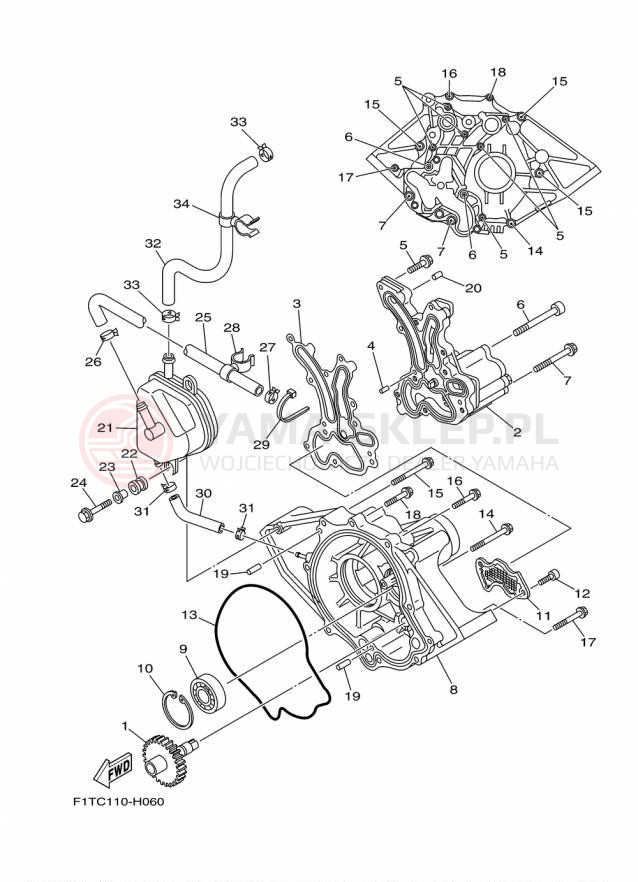 Schemat "Pompa olejowa" do Yamaha SX210 LAT1100CP/LAT1100DP