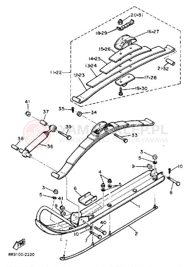 Schemat "płozy" do Yamaha ET340TL