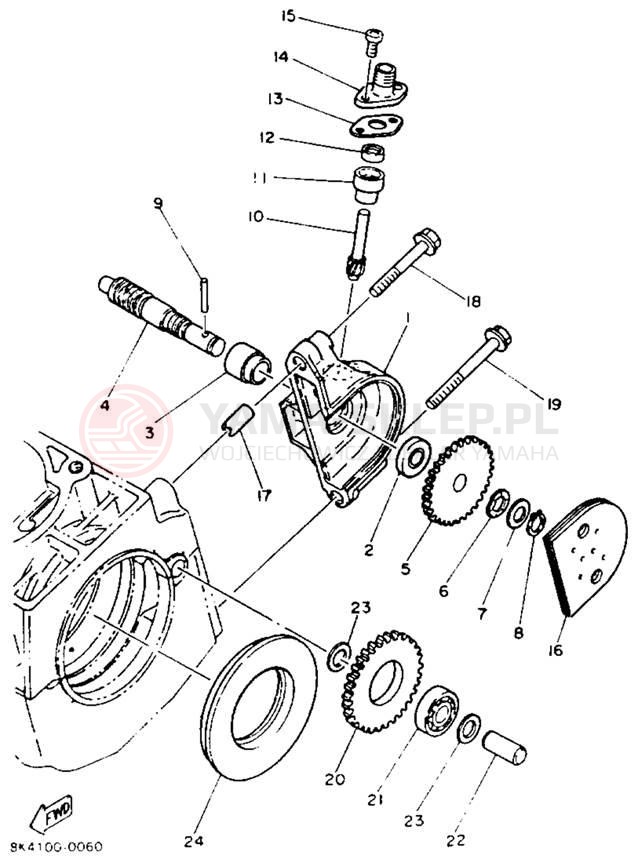 Schemat "PUMP DRIVE - GEAR" do Yamaha XLV XL540M