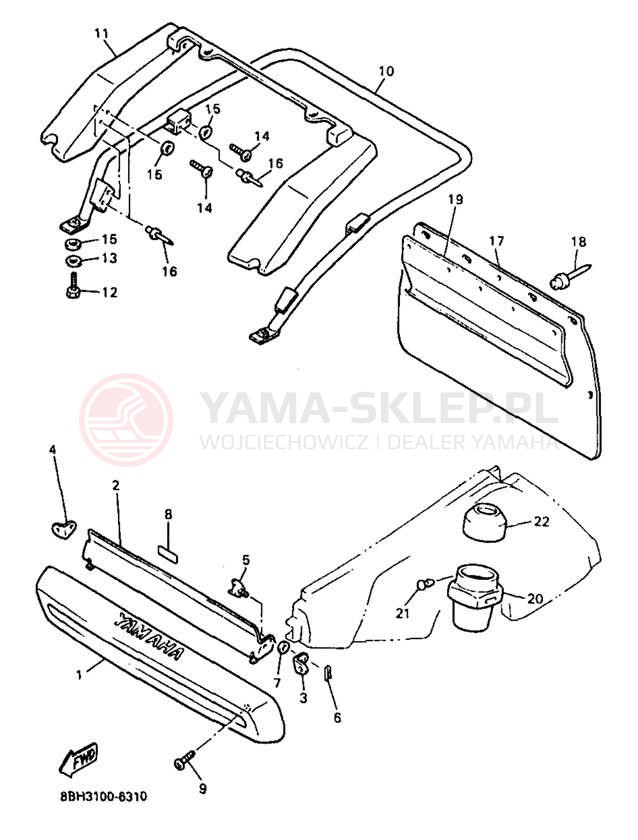 Schemat "zderzak" do Yamaha PHAZER MOUNTAIN LITE PZ480STB