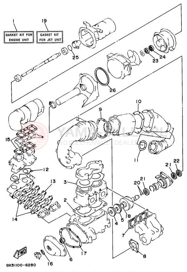 Schemat "Zestaw naprawczy" do Yamaha WAVE BLASTER II WB760U