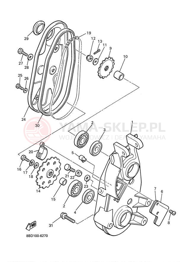 Schemat "Układ napędowy" do Yamaha BR250TF