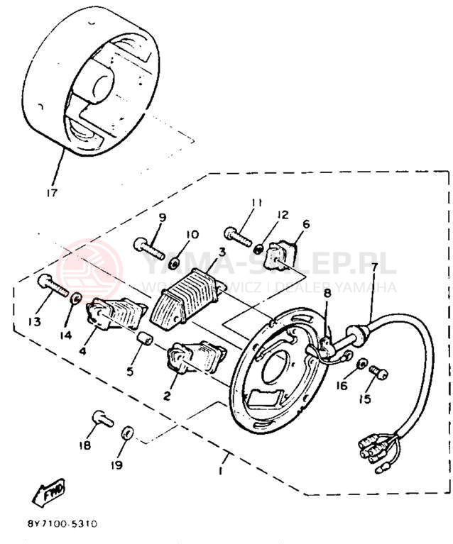 Schemat "prądnica" do Yamaha XLV XL540K