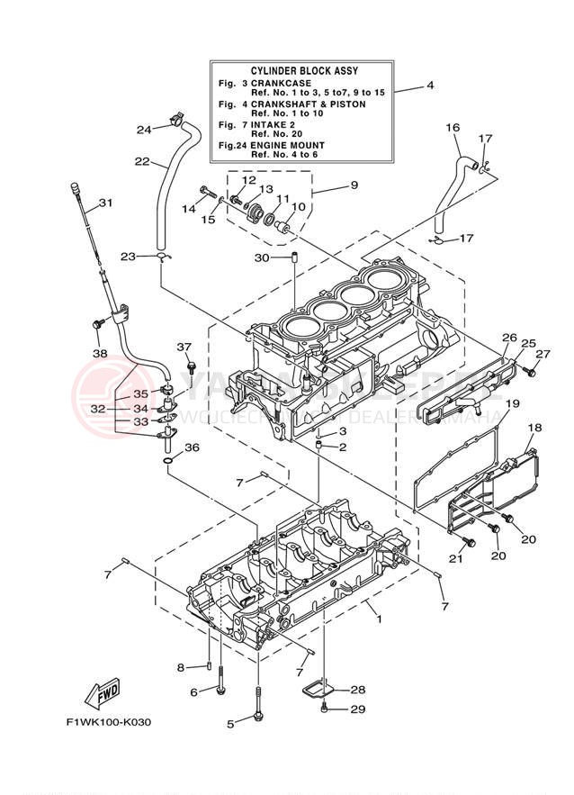 Schemat "Obudowa silnika" do Yamaha FX CRUISER SHO FX1800AK