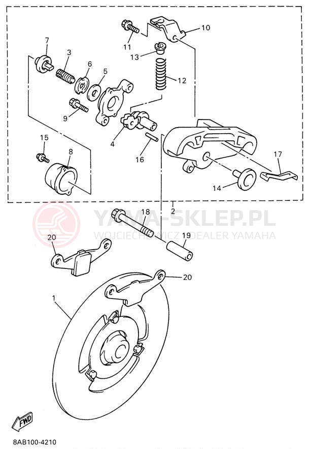 Schemat "hamulec" do Yamaha VMAX 600 MOUNTAIN MAX VX600STW