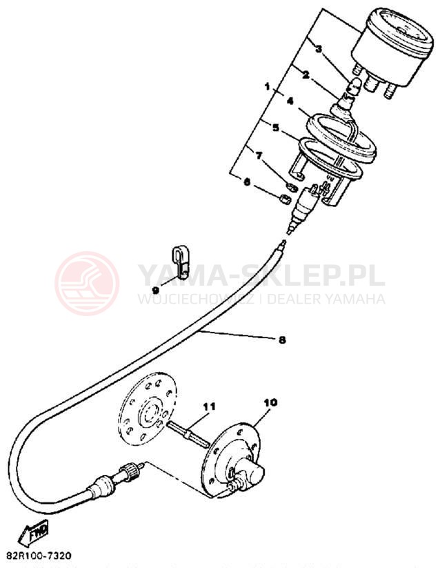 Schemat "licznik" do Yamaha BRAVO T (LONG TRACK) BR250TL