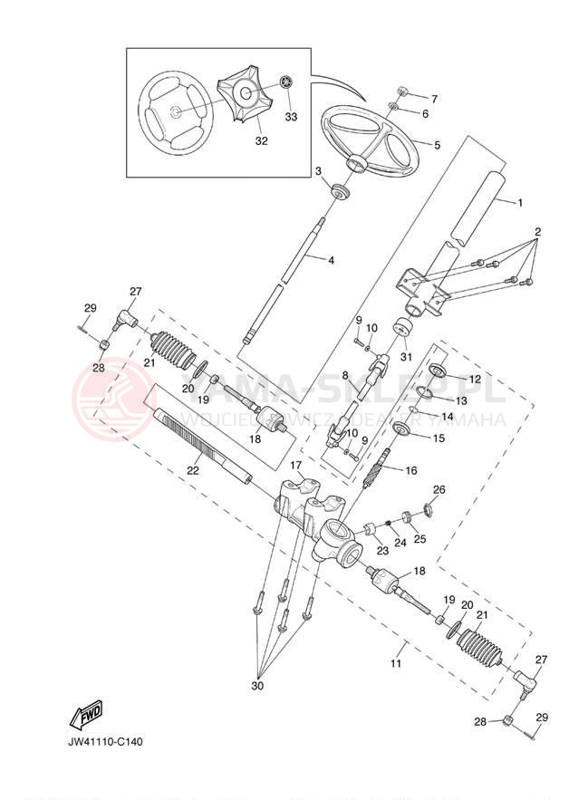 Schemat "Półki zawieszenia" do Yamaha PRO HAULER 700 YXP700AS
