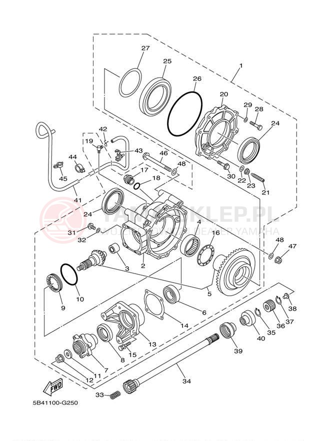 Schemat "Wał napędowy" do Yamaha RHINO 700 FI HUNTER YXR7FHY