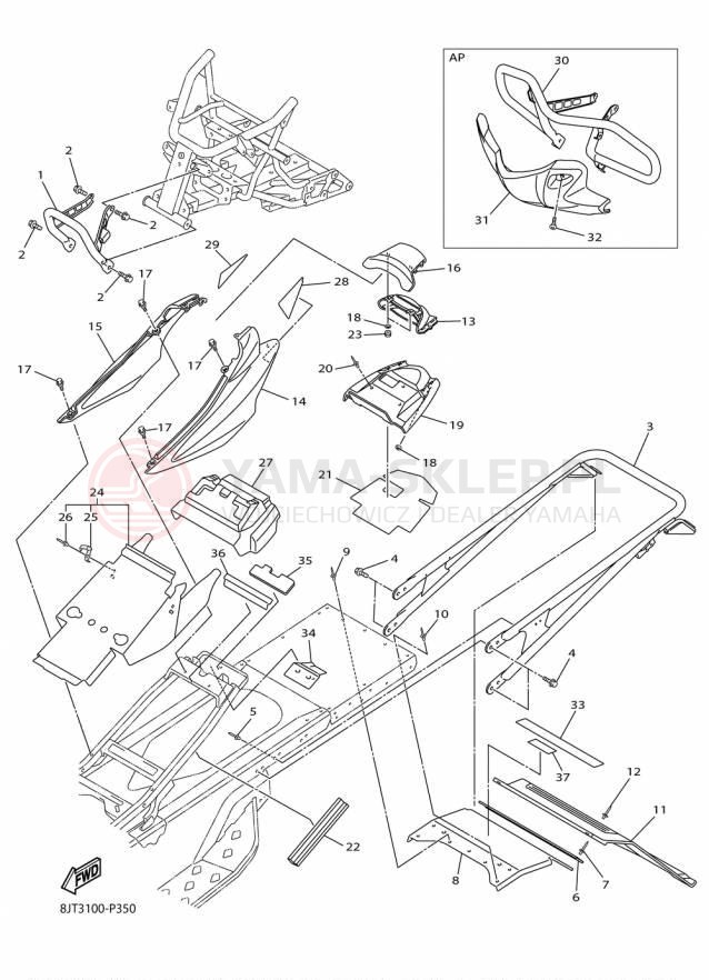 Schemat "zderzak" do Yamaha PHAZER MTX PZ50MTFB