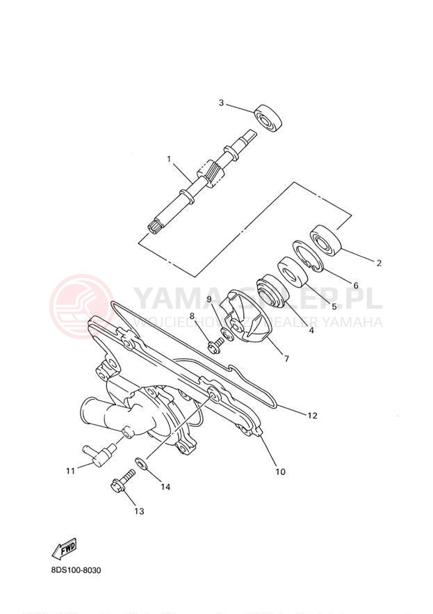 Schemat "Pompa wody" do Yamaha VENTURE 600 VT60J