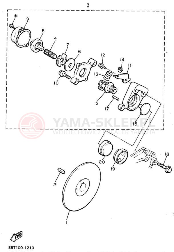 Schemat "hamulec" do Yamaha VENTURE XL VT480U