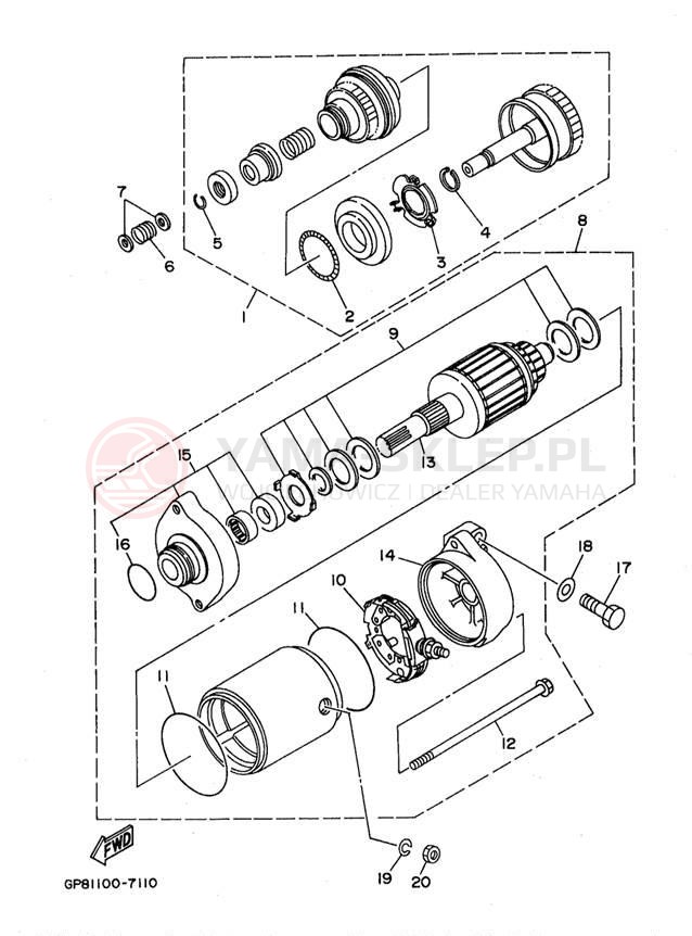 Schemat "rozrusznik" do Yamaha WAVE RUNNER GP1200 GP1200W