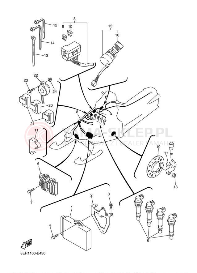 Schemat "układ elektryczny" do Yamaha RX-1 ER LE RX10RSH/RX10RH
