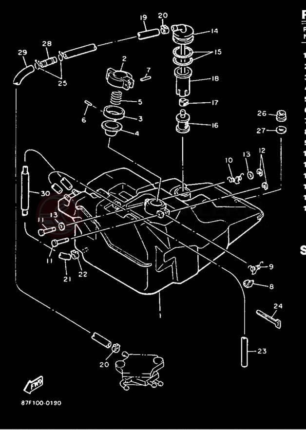 Schemat "zbiornik paliwa" do Yamaha PHAZER II PZ480R