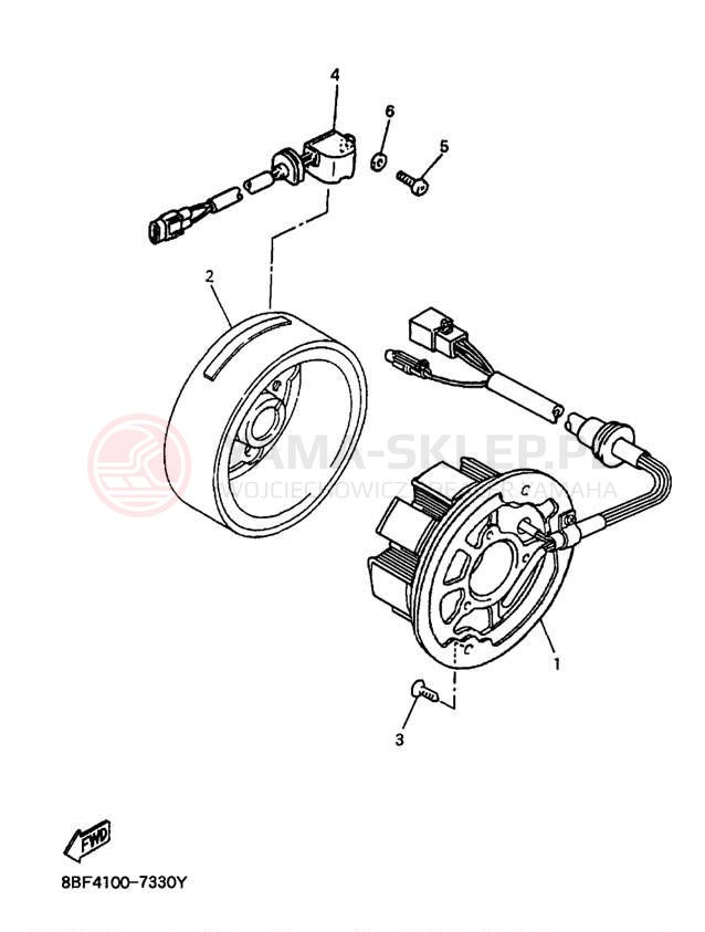 Schemat "prądnica" do Yamaha PHAZER SS ELECTRIC PZ480EA