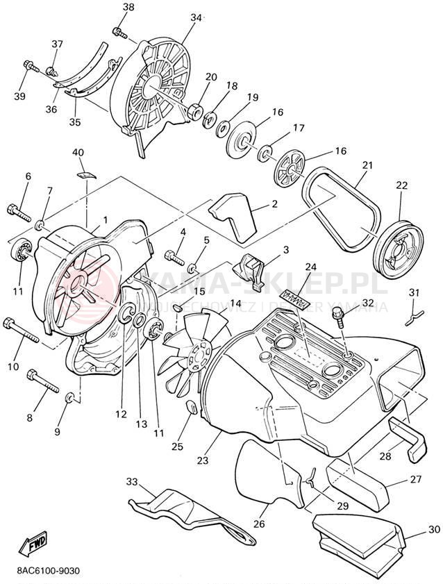 Schemat "Obudowa wentylatora" do Yamaha VK540 III VK540EG