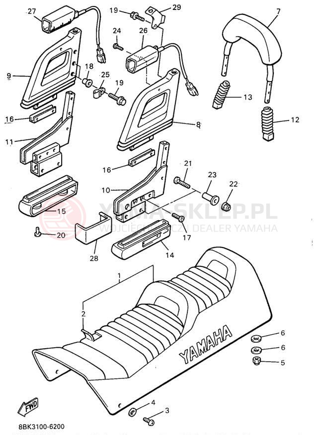 Schemat "siedzenie" do Yamaha VENTURE XL VT480A