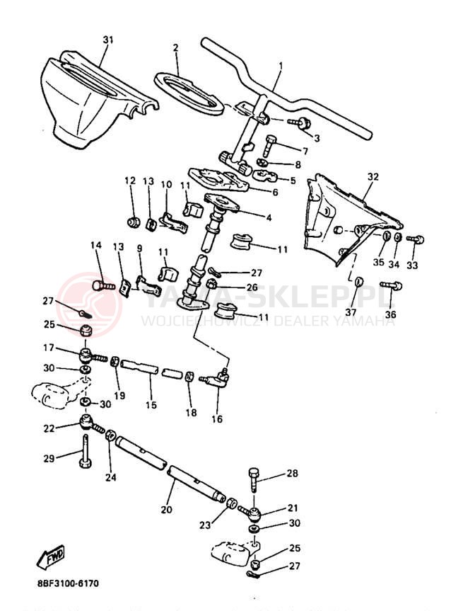 Schemat "Półki zawieszenia" do Yamaha PHAZER MOUNTAIN LITE PZ480STB