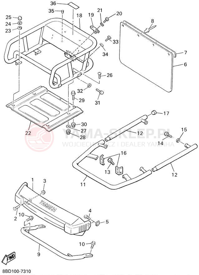 Schemat "zderzak" do Yamaha BRAVO LT BR250TD