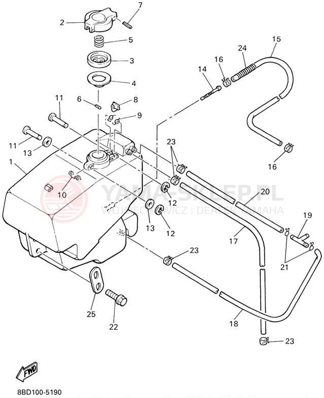 Schemat "zbiornik paliwa" do Yamaha BRAVO LT BR250TD