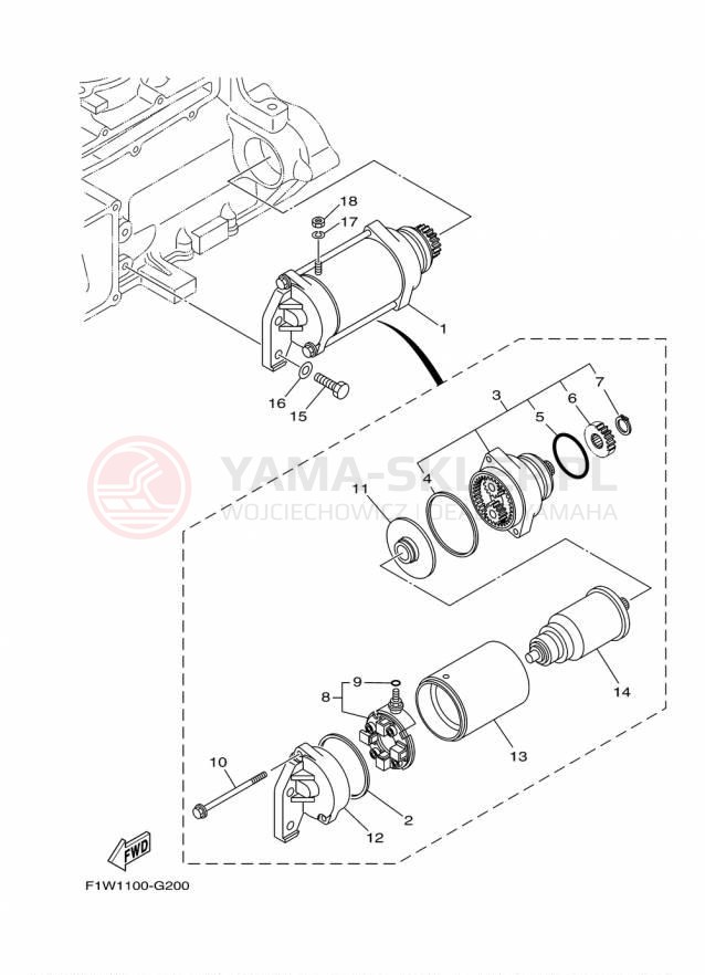 Schemat "rozrusznik" do Yamaha SX190 RX1800CP/RX1800DP