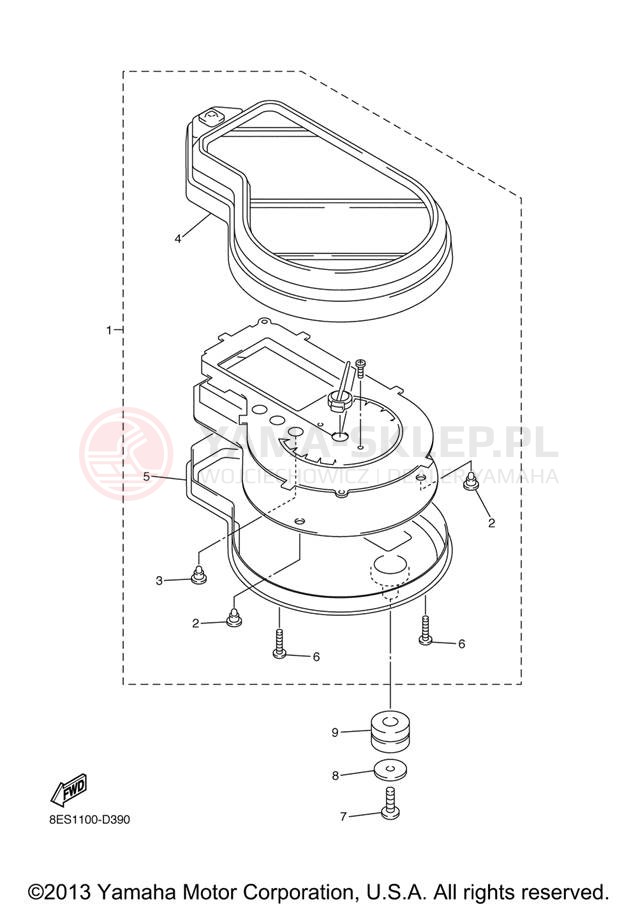 Schemat "licznik" do Yamaha RS VECTOR RS90RXB/RS90GTXL