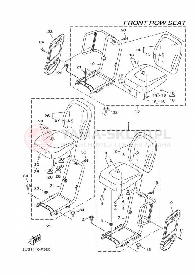 Schemat "siedzenie" do Yamaha VIKING VI EPS SE YXC700PSFS