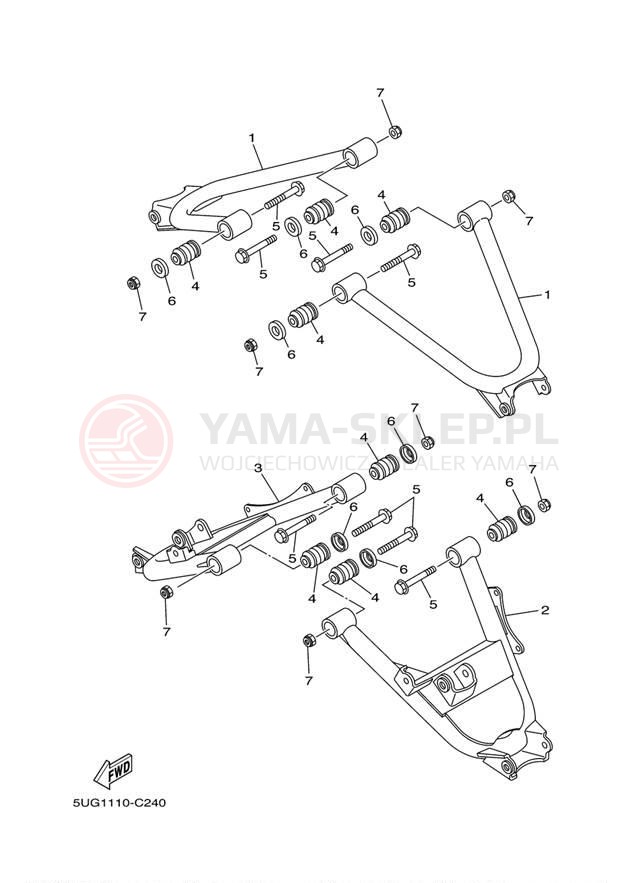 Schemat "wahacz" do Yamaha RHINO 660 YXR660FAS