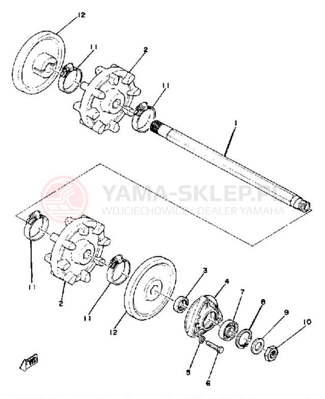 Schemat "Przednia ośka" do Yamaha SRX440B
