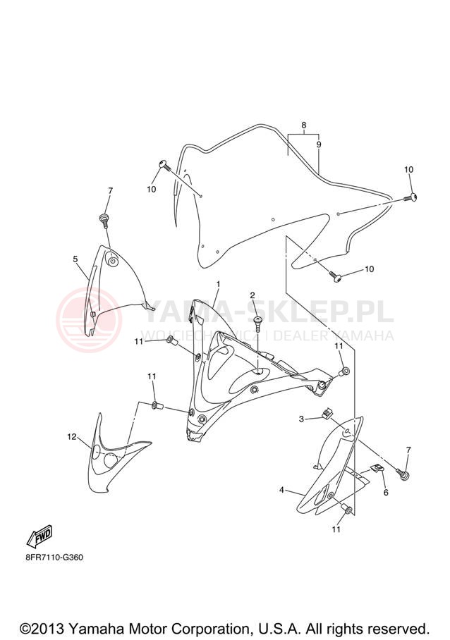 Schemat "Szyba" do Yamaha APEX RTX RX10RTRXB