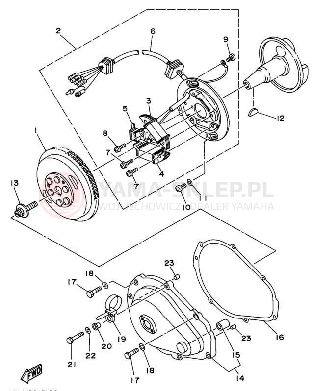 Schemat "prądnica" do Yamaha WAVE RUNNER III WRA650U