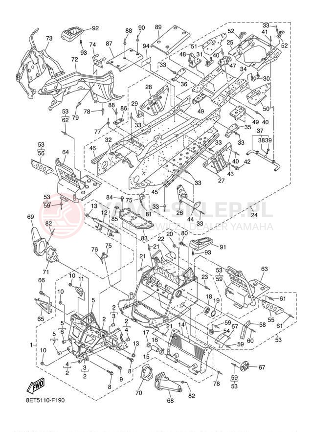 Schemat "rama" do Yamaha VENTURE RST90W/RST90GTW