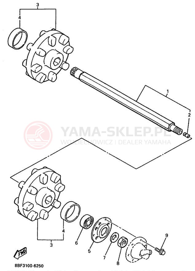 Schemat "Układ napędowy" do Yamaha PHAZER MOUNTAIN LITE PZ480STA