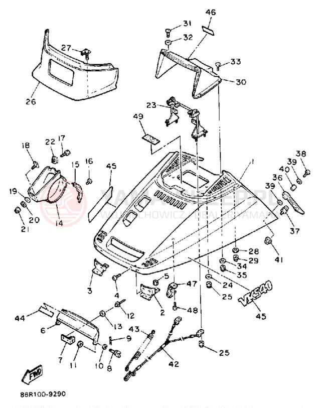 Schemat "Osłony" do Yamaha VK540 VK540EN