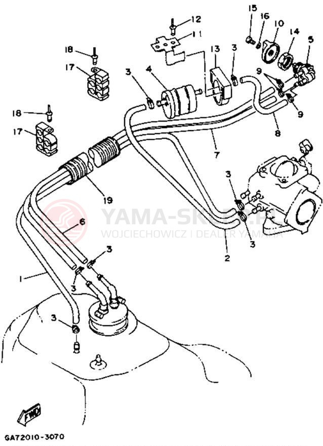 Schemat "Filtr paliwa" do Yamaha WAVE BLASTER WB700R