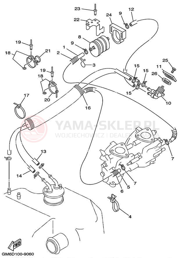 Schemat "Układ paliwowy" do Yamaha SUPER JET SJ700AX
