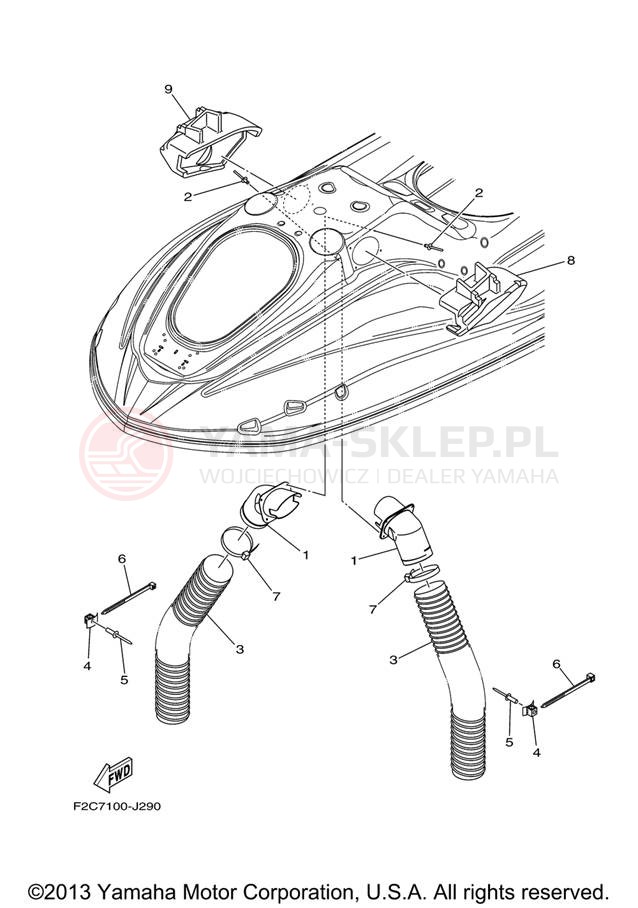 Schemat "odpowietrzenie" do Yamaha WAVERUNNER FZS GX1800AJ