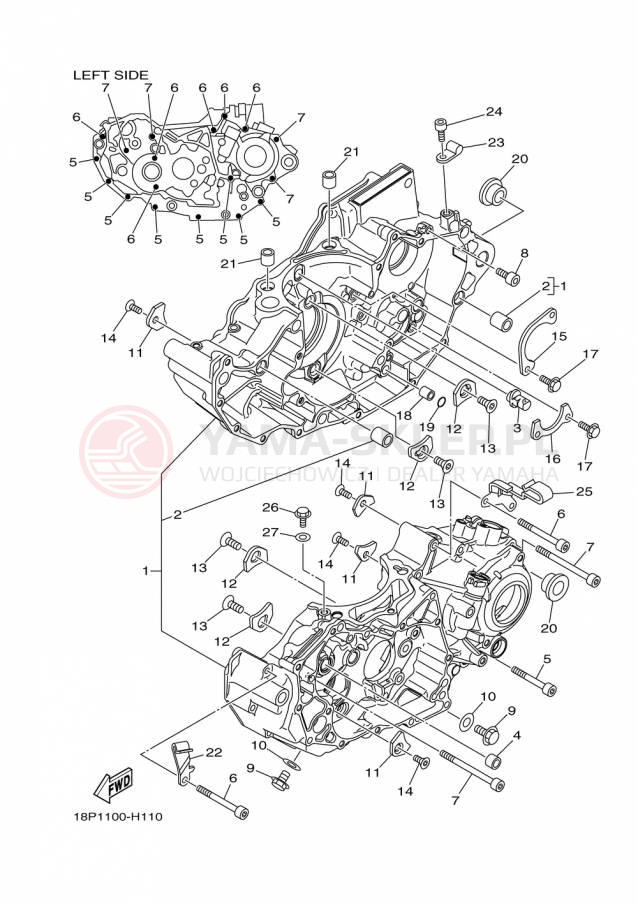Schemat "Obudowa silnika" do Yamaha YFZ450R SE YFZ450RSFB