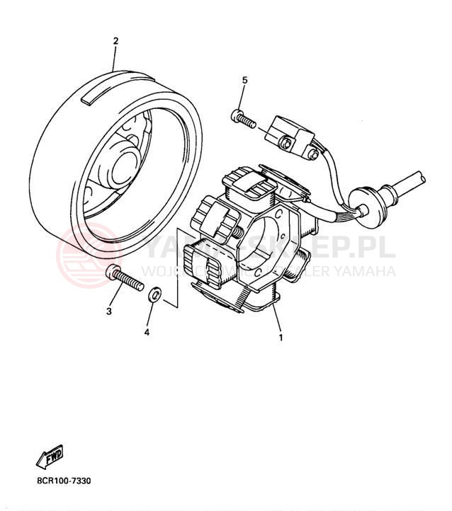 Schemat "prądnica" do Yamaha VENTURE 500 VT500B/VT600B
